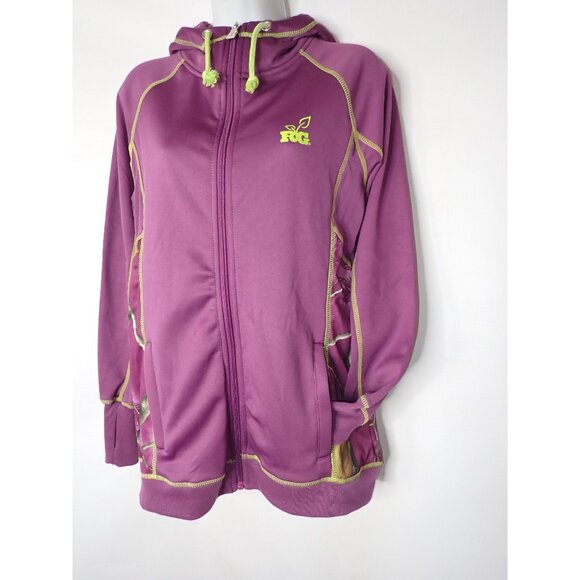 Realtree Girl Zip Hoodie Sweatshirt Women M Purple Green Camo Hunting NEW - Picture 5 of 8